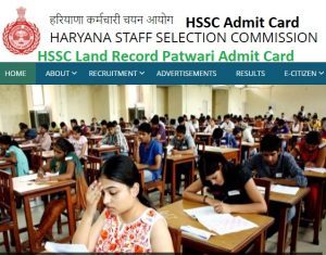 HSSC land record patwari admit card