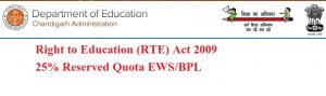 Chandigarh education department 25% quota