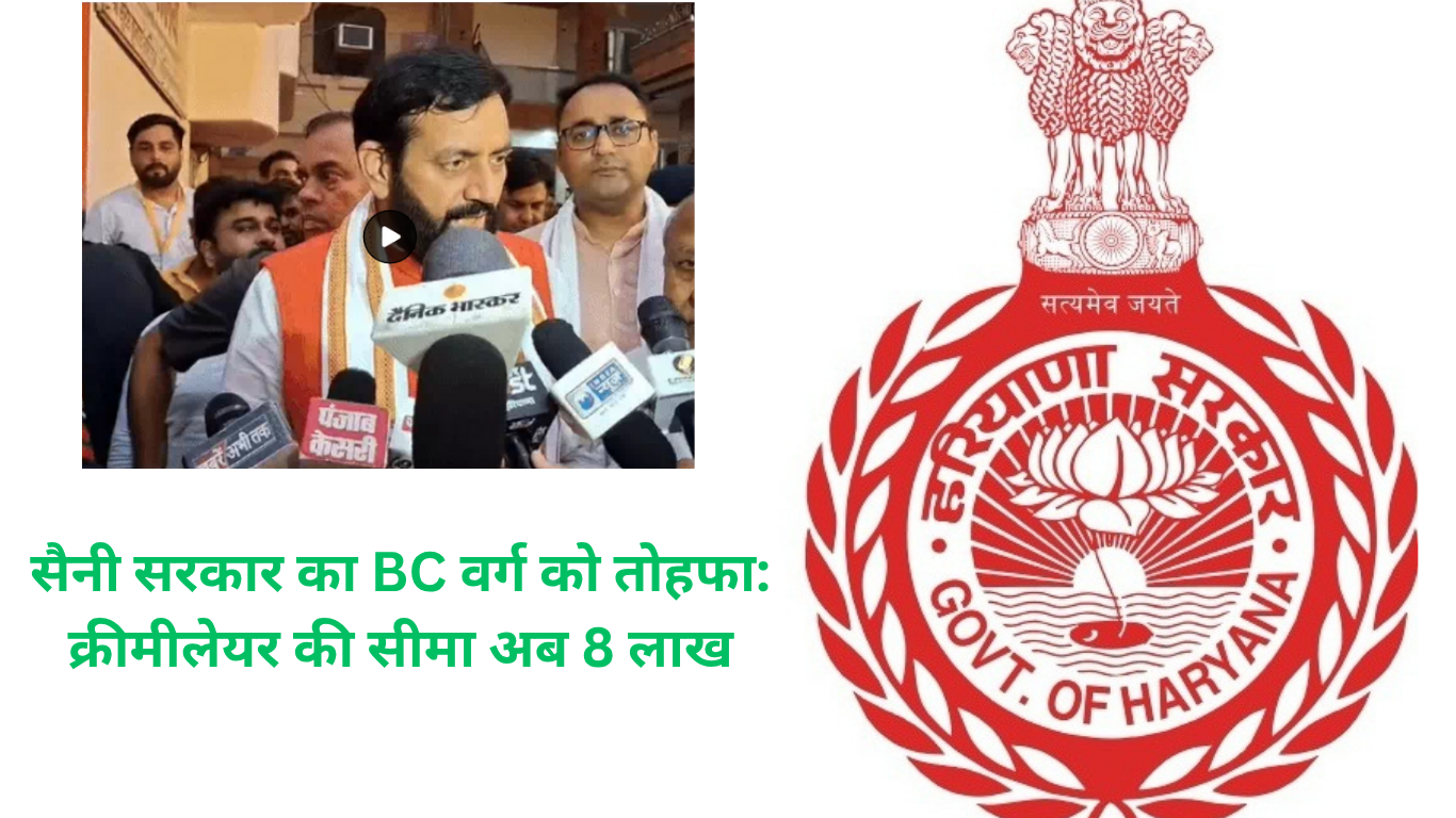 सैनी सरकार का BC वर्ग को तोहफा: क्रीमीलेयर की सीमा अब 8 लाख